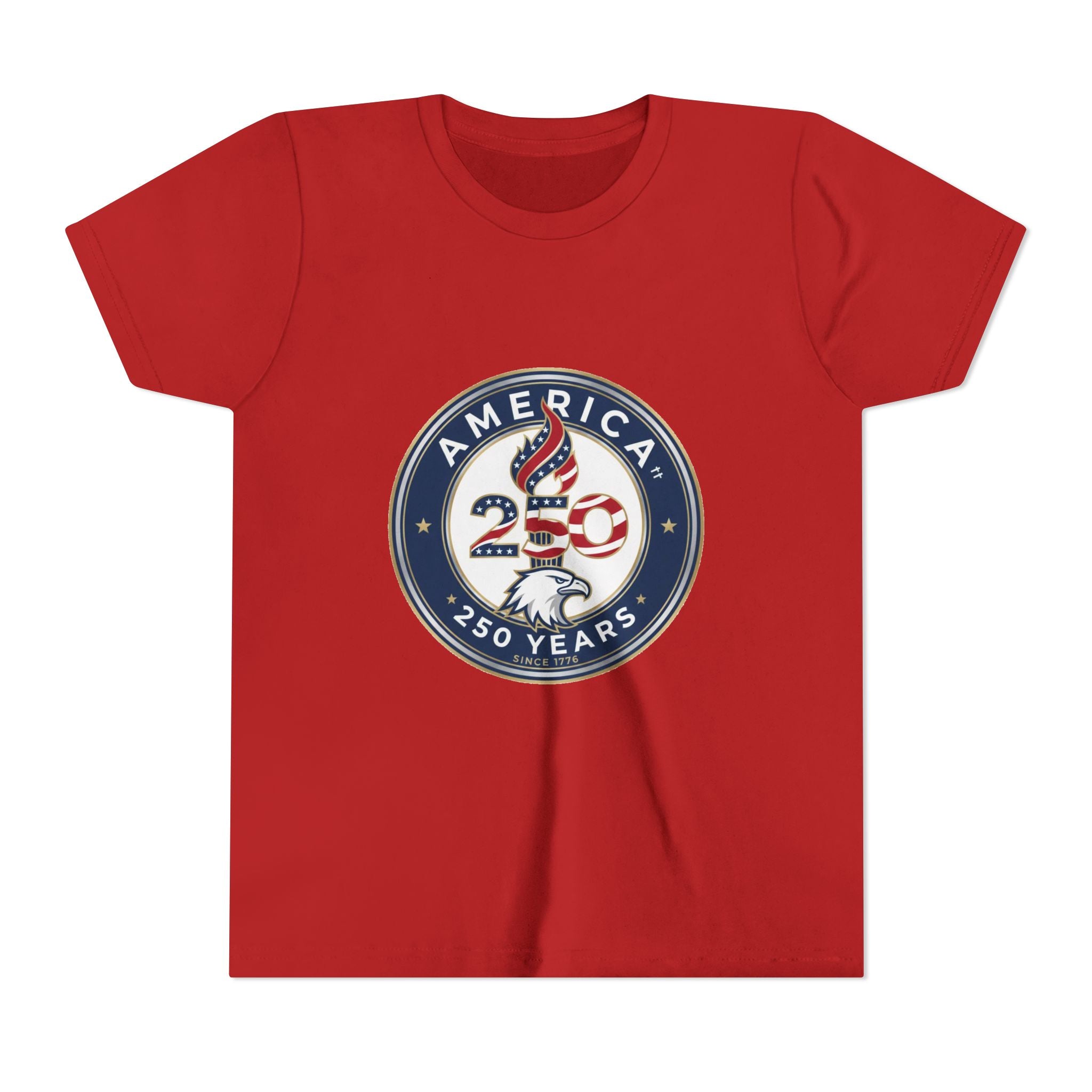 Youth Tee - America 250 Anniversary Patriotic Logo Kids T-Shirt (America 250 Years)