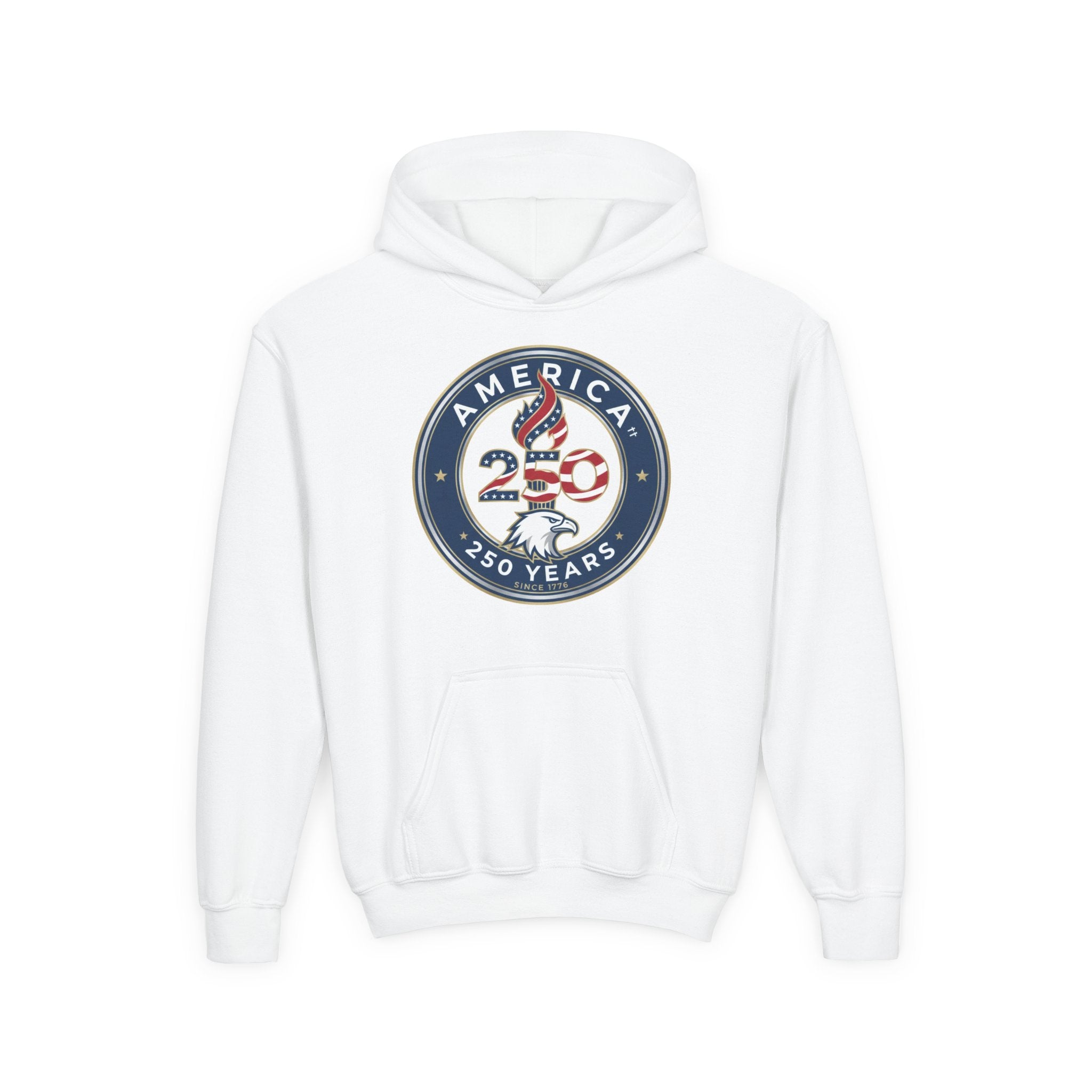Youth Hoodie - America 250 Years Patriotic Emblem