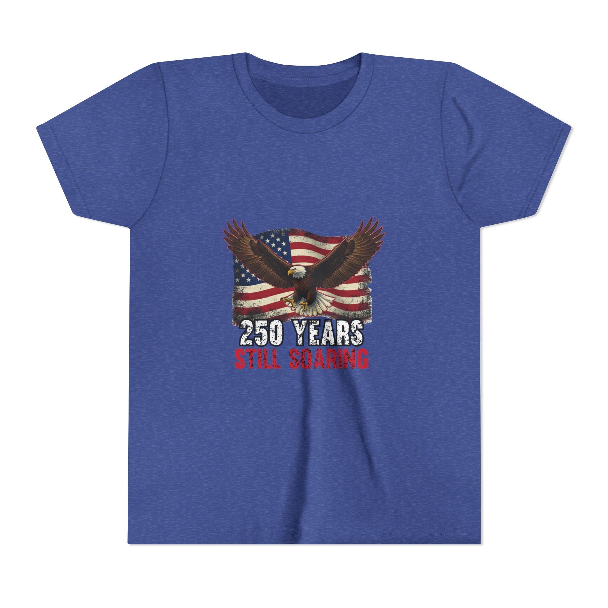 Youth Tee - "250 Years Still Soaring" Eagle American Flag Patriotic T‑Shirt