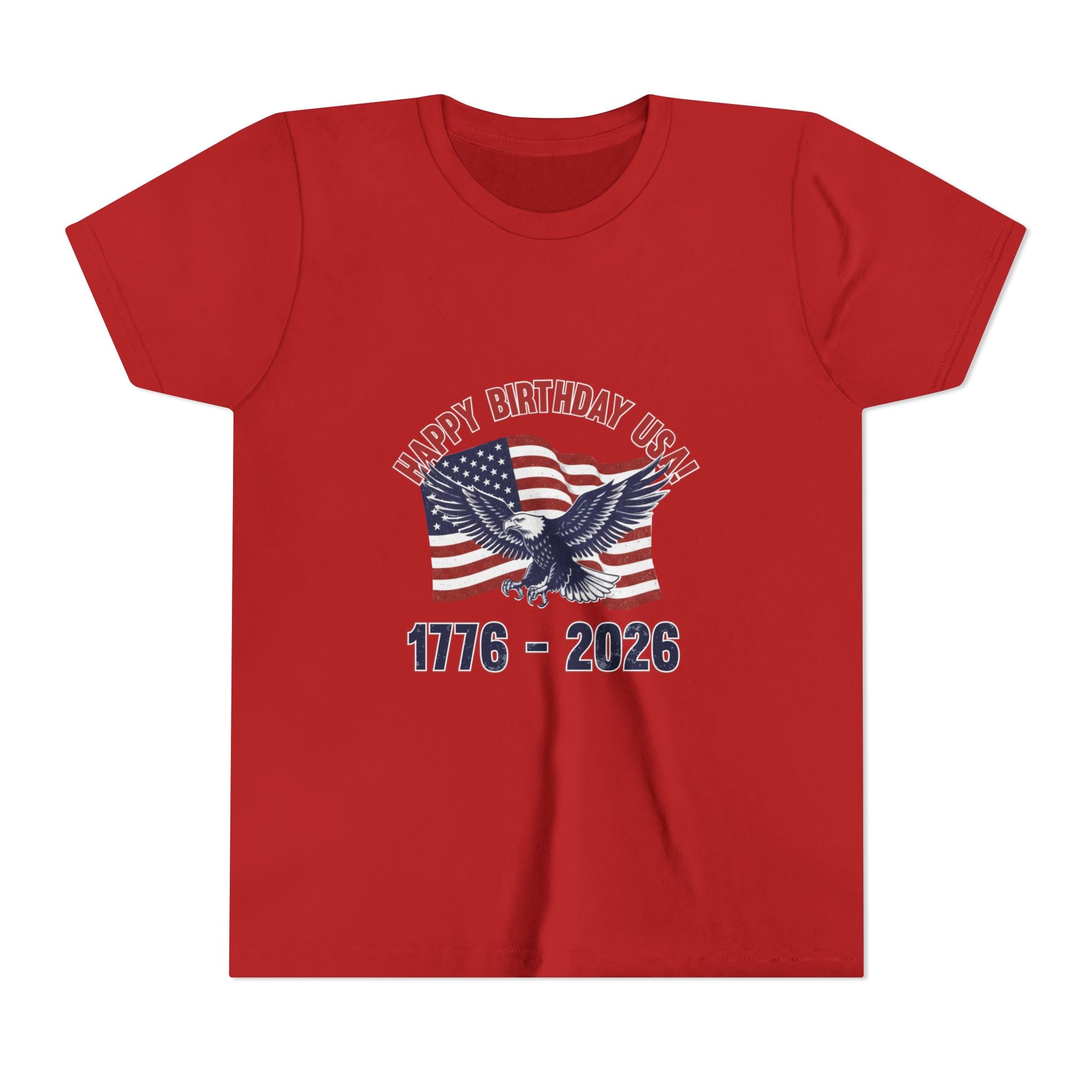 Kids' 4th of July Tee – "Happy Birthday USA" 1776-2026 Eagle & Flag