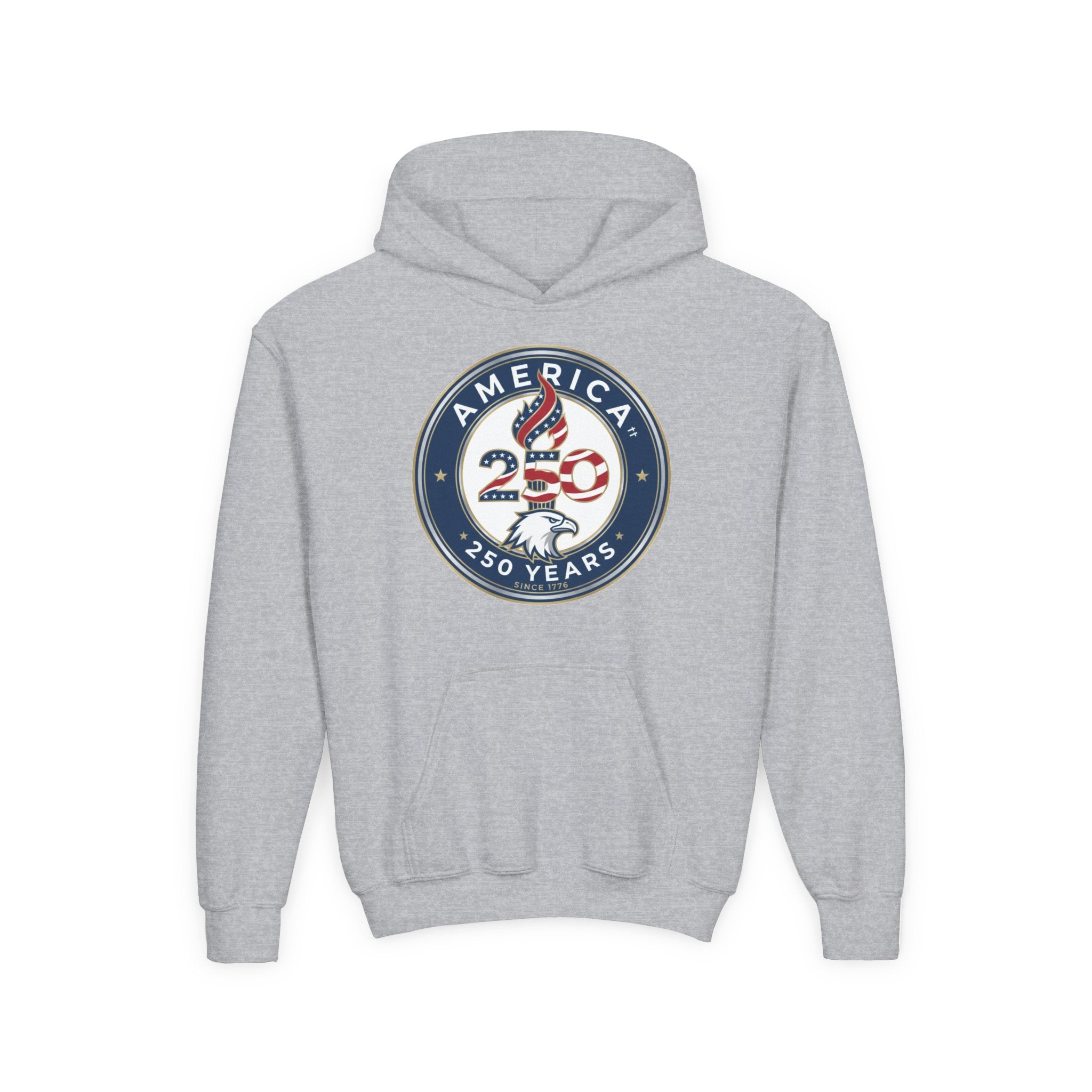 Youth Hoodie - America 250 Years Patriotic Emblem