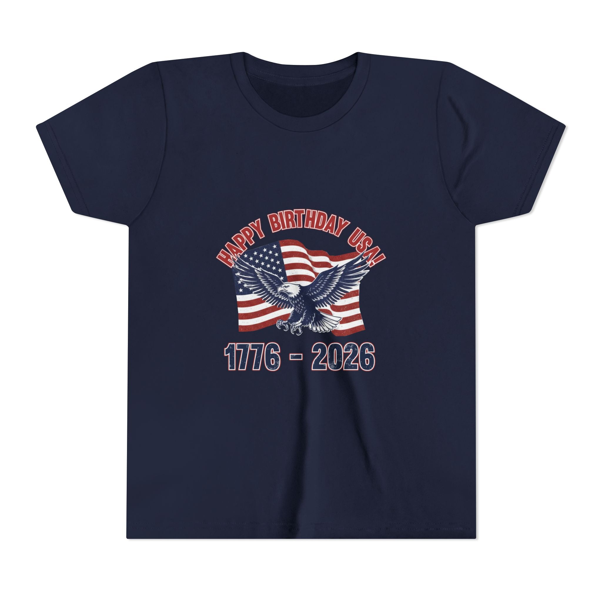 Kids' 4th of July Tee – "Happy Birthday USA" 1776-2026 Eagle & Flag