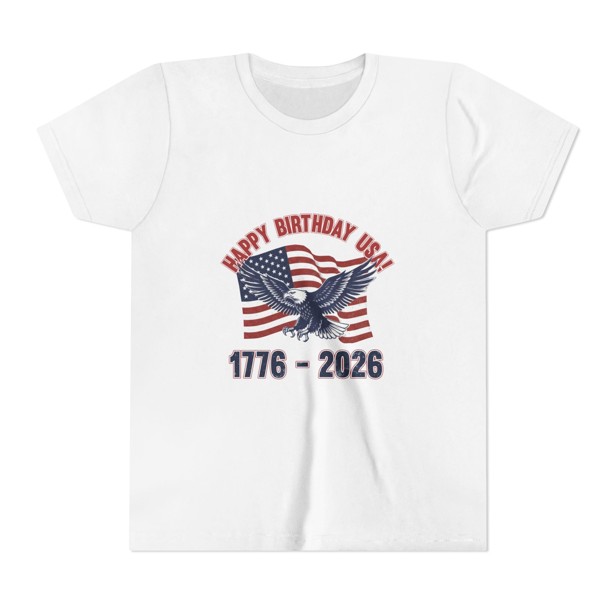 Kids' 4th of July Tee – "Happy Birthday USA" 1776-2026 Eagle & Flag