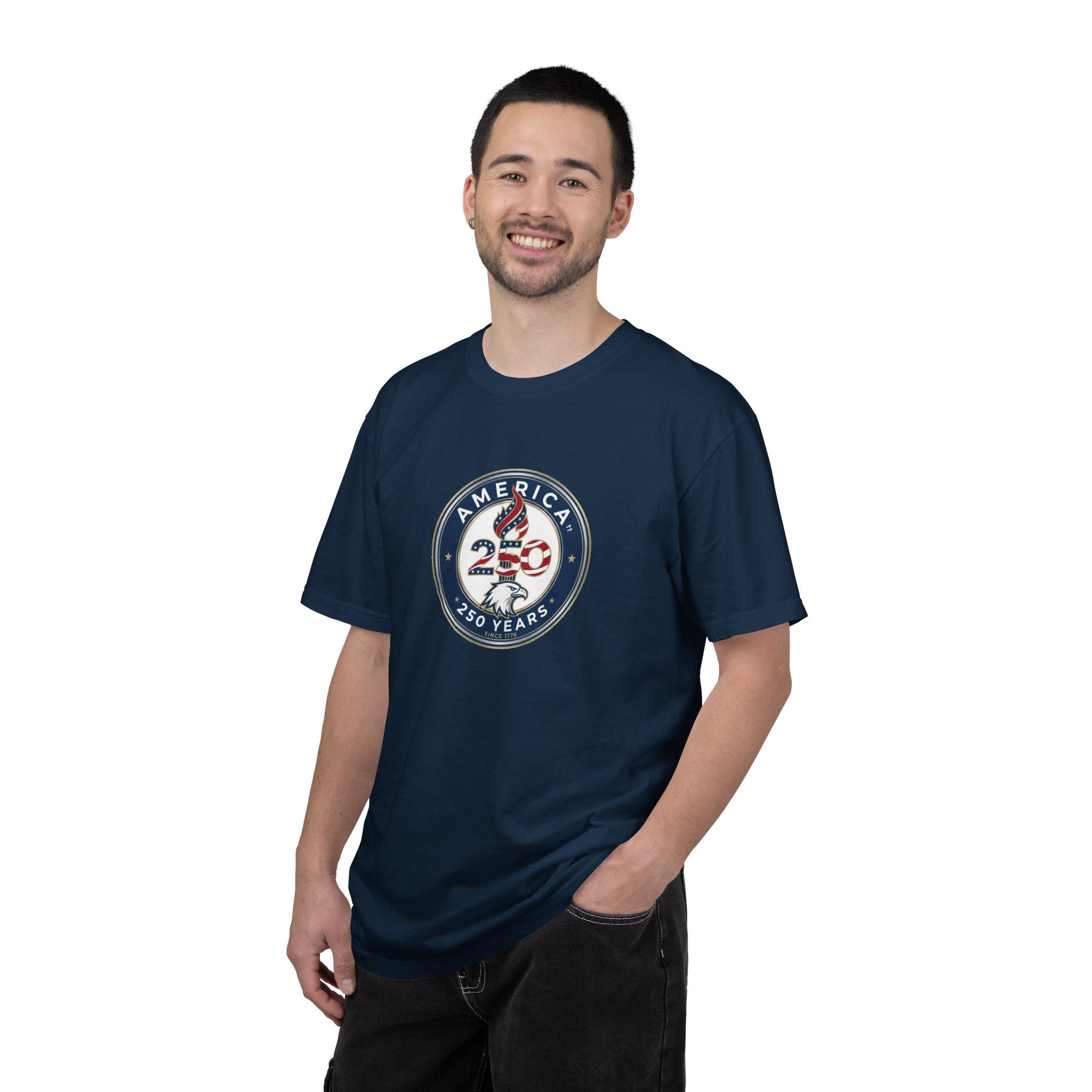 America 250 – “America 250 Years Badge” Happy Birthday USA T-Shirt