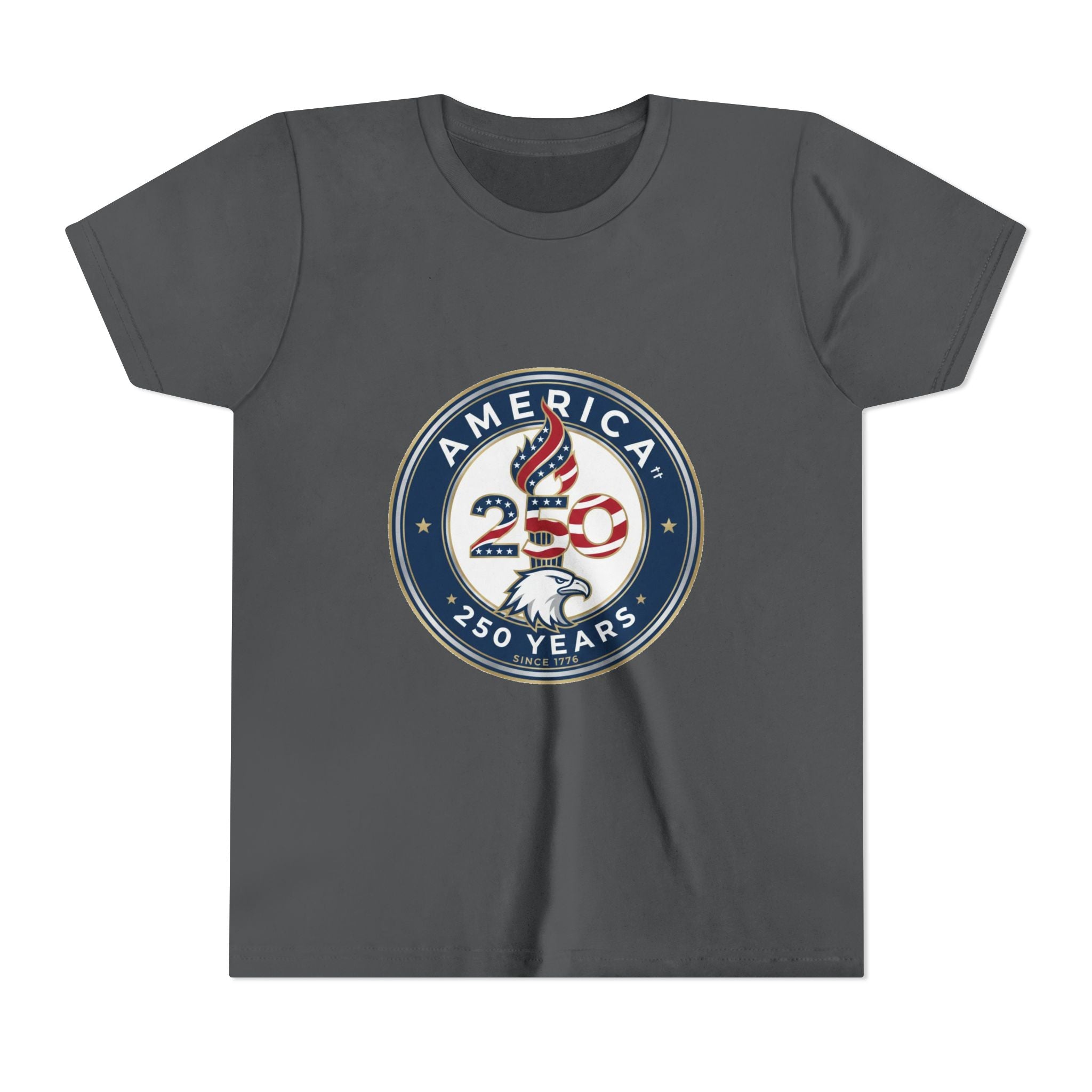 Youth Tee - America 250 Anniversary Patriotic Logo Kids T-Shirt (America 250 Years)