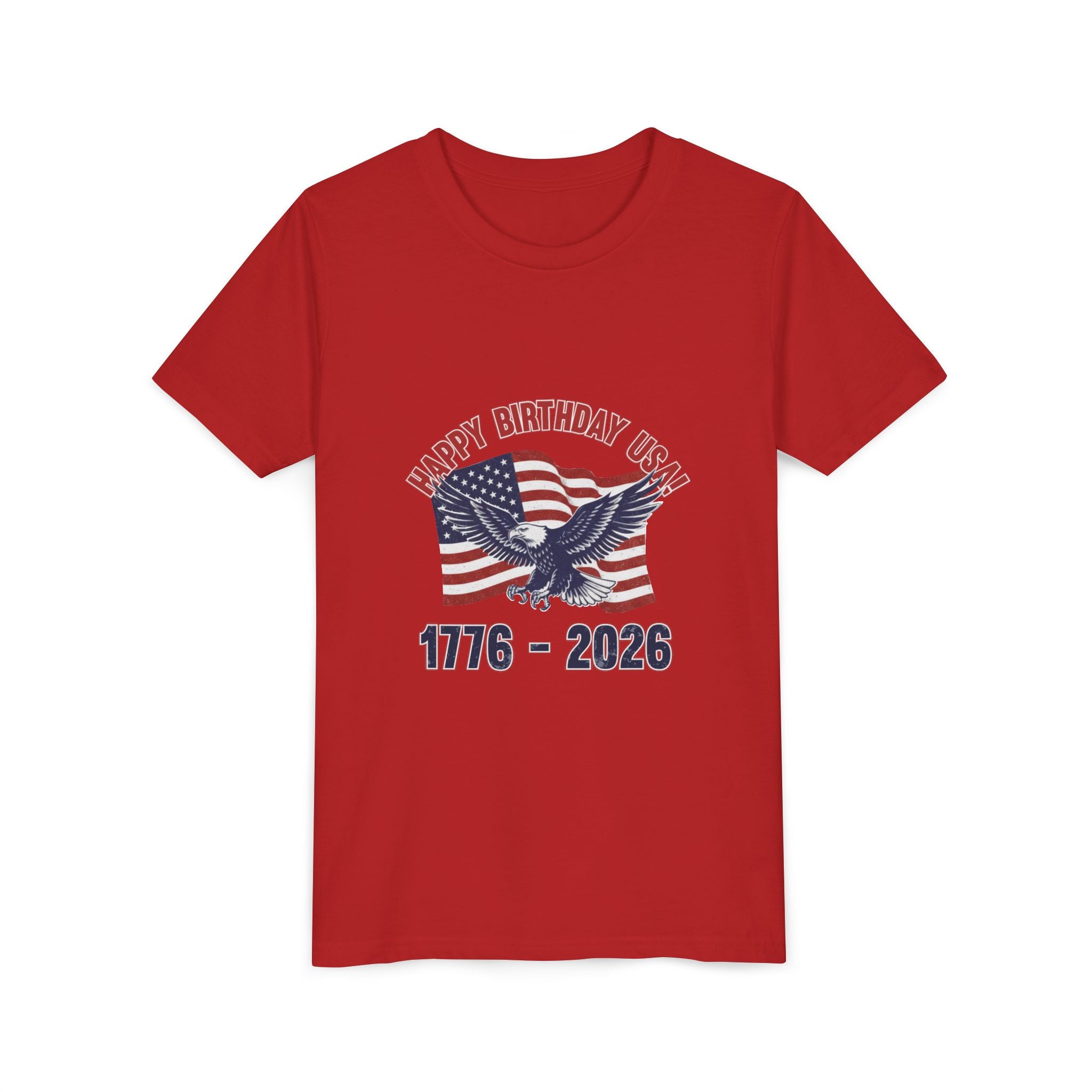 Kids' 4th of July Tee – "Happy Birthday USA" 1776-2026 Eagle & Flag