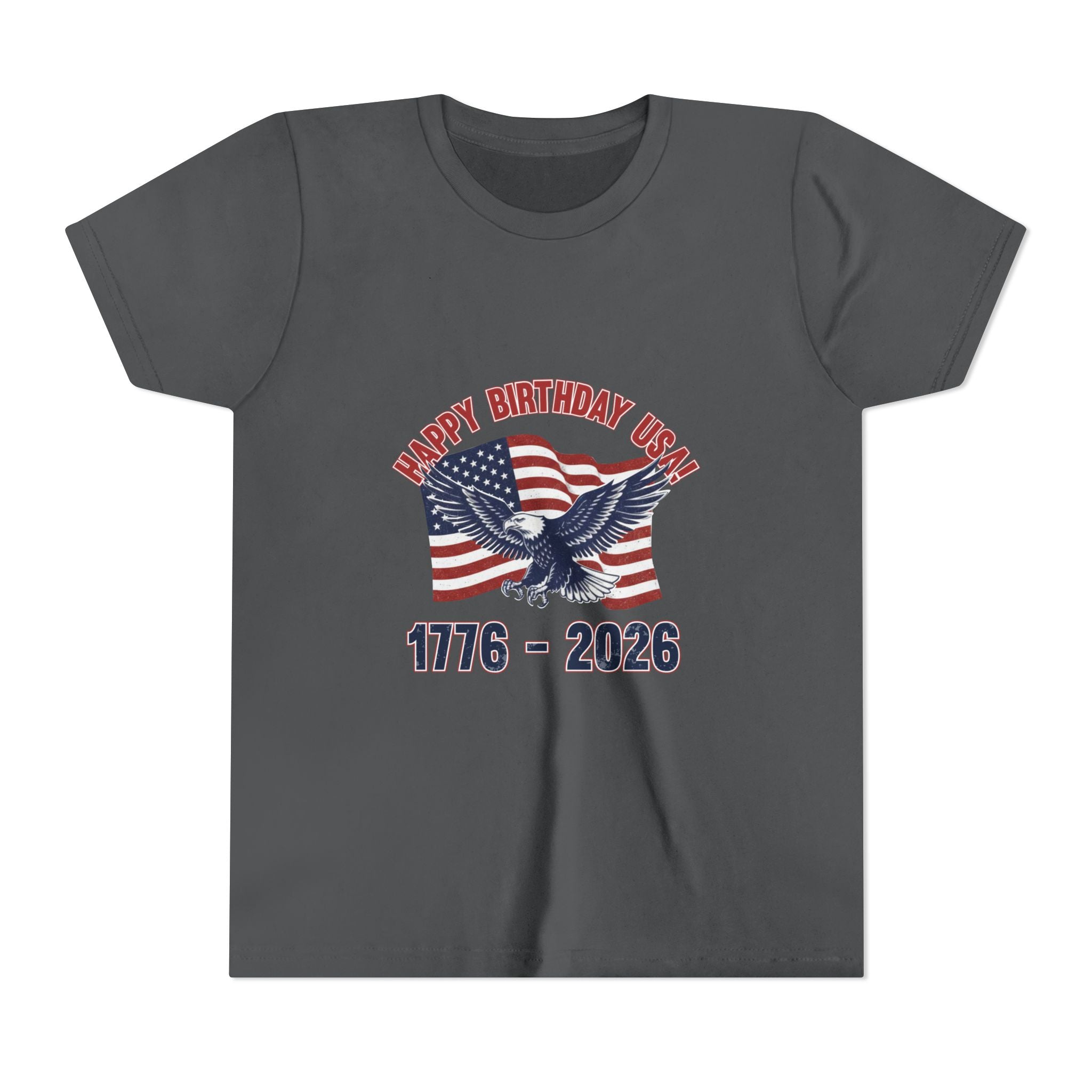 Kids' 4th of July Tee – "Happy Birthday USA" 1776-2026 Eagle & Flag