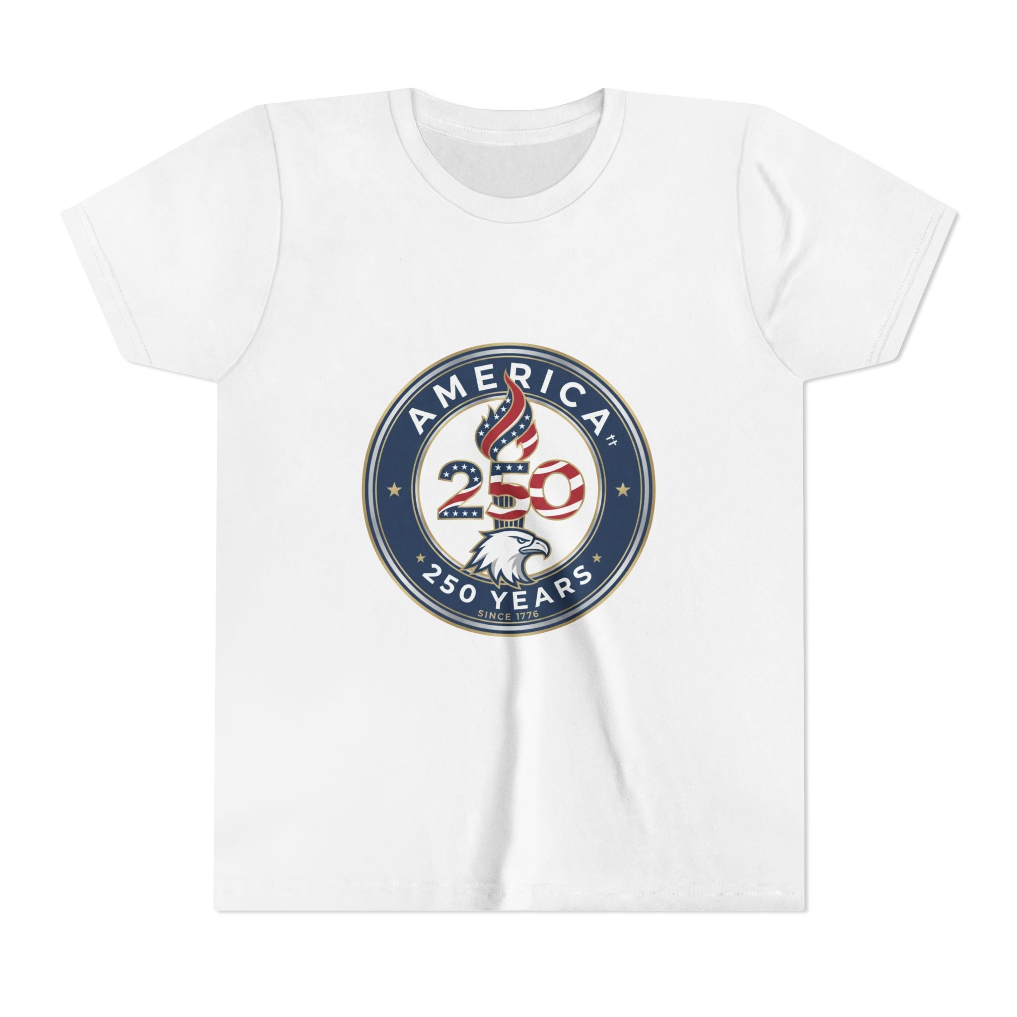 Youth Tee - America 250 Anniversary Patriotic Logo Kids T-Shirt (America 250 Years)