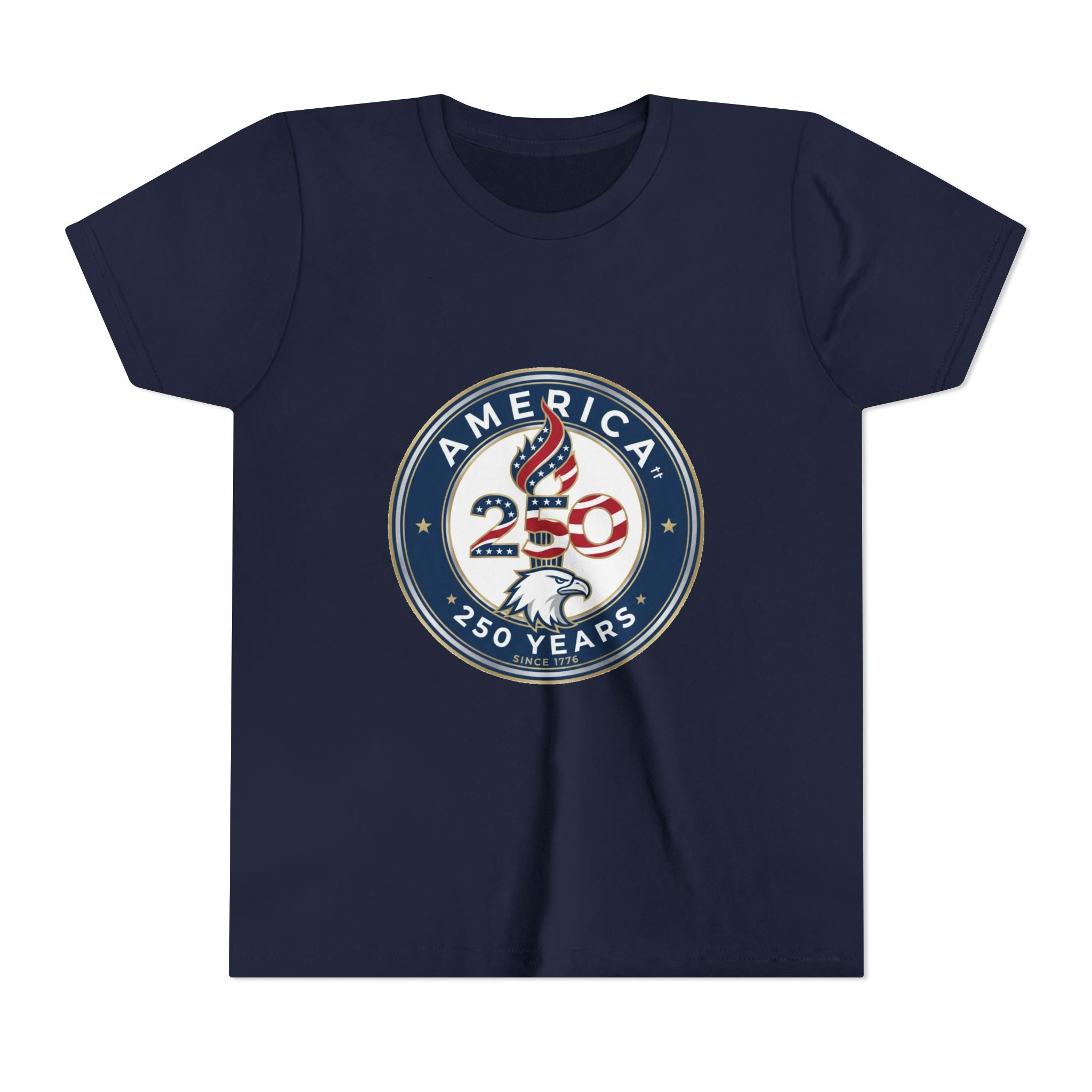 Youth Tee - America 250 Anniversary Patriotic Logo Kids T-Shirt (America 250 Years)