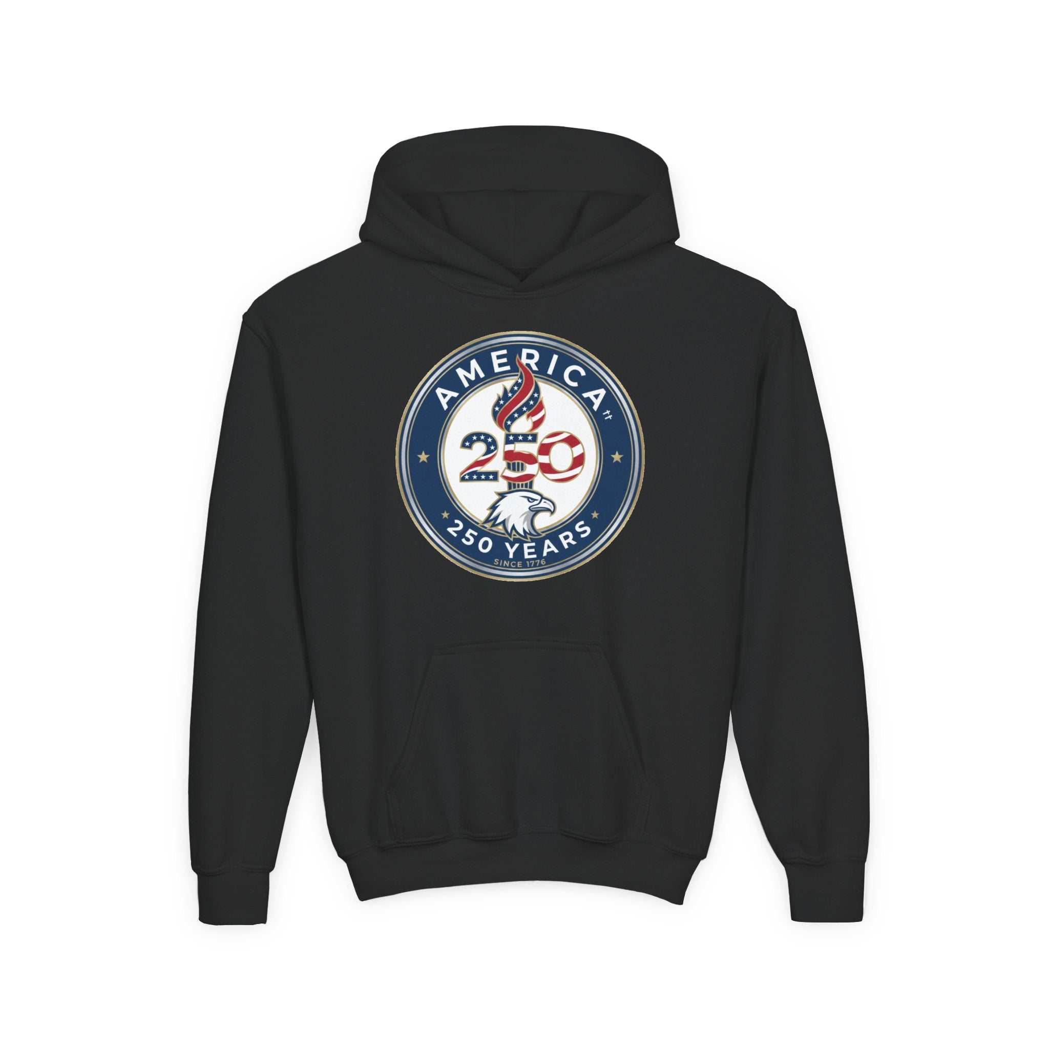 Youth Hoodie - America 250 Years Patriotic Emblem
